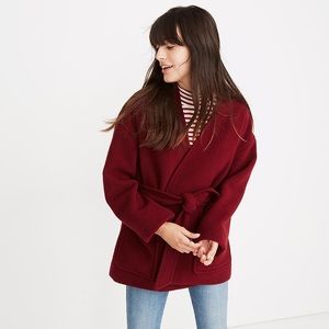 Madewell burgundy Belted Wrap Coat small